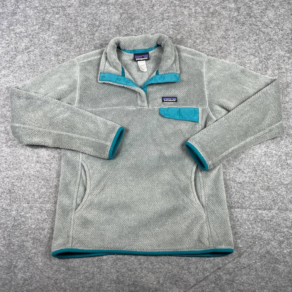 Patagonia Fleece Pullover Womens L Gray Re-Tool Snap-T Polartec Thermal Outdoor